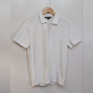 Michael Kors Textured Cream Polo Shirt
